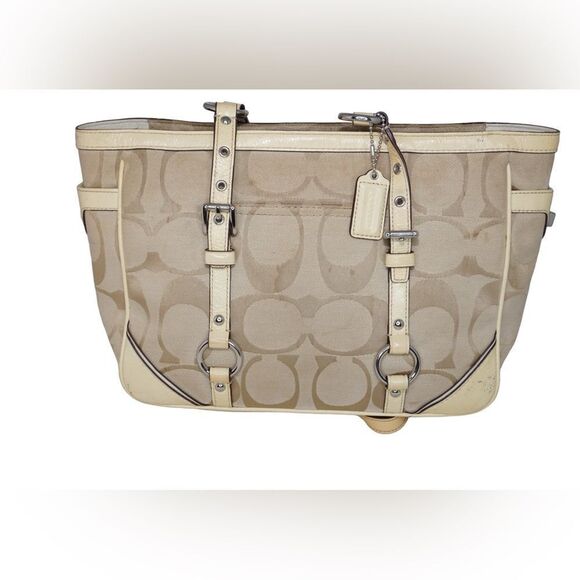 Coach Signature Gallery Tote in Cream / Tan, F17087 - Picture 7 of 15